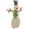 Northlight 43" LED Lighted Snowman with Top Hat and Green Scarf Outdoor Christmas Decoration - 4 of 4