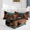 Gamer Comforter Set Full Size – Retro Gamepad Bedding 3Pcs with American Flag & Rustic Wood Design, Video Game Quilt Set with 2 Pillowcases - 3 of 4