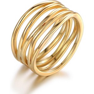 18K Gold Plated Statement Ring for Women, Trendy Statement Ring, Sizes 5-10 - 1 of 4