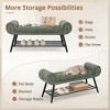 Arceso End of Bed Bench, Modern Bedroom Upholstered Shoe Benches, Ottoman with Metal Frame and Solid Shelf for Bedroom, entryway, Living Room，Foyer - 4 of 4