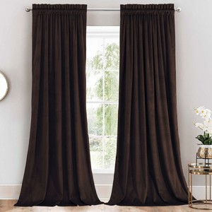 Egyptian Linens Heavyweight Velvet Curtain Rod Pocket Panels (Set of 2) - 1 of 4