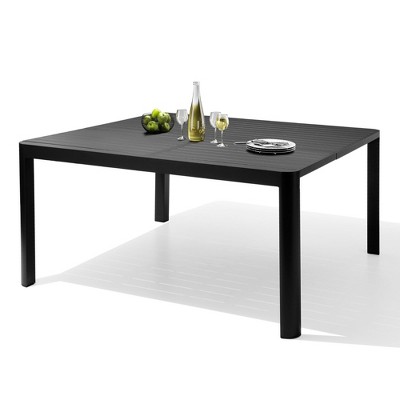 Crestlive Products Expandable Aluminum Outdoor Dining Table for 6-8, 58" X 58" Extendable Patio Table Adjustable Rectangular Square Table