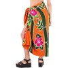 LA LEELA Women's Beachwear Summer Beach Bikini Wraps Sarong Coverups Wrap Skirt Swimsuit Swimwear Swim Cover Up for Women One Size Orange,Leaf - 3 of 4