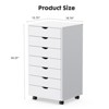 Gulches Modern Mobile Storage Cabinet Dresser, White, Drawers, 4 Wheels (3 with Brakes), for Home/Office/Bedroom - 3 of 4