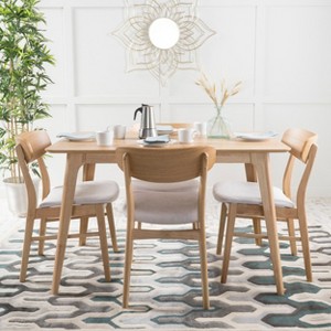 Christopher Knight Home Iriat Mid Century Modern Fabric Upholstered Wood 5 Piece Dining Set - 1 of 4