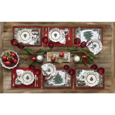 Christmas Holiday Red and Green Fabric Placemats Set of 4