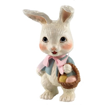 Easter 7.5" Sweet Bunny With Basket Build A Tradition  -  Decorative Figurines