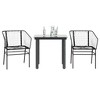 vidaXL 5 Piece Patio Dining Set Black Poly Rattan Glass - 31.5" x 31.5" x 29.1" Black 2 Items - 2 of 4
