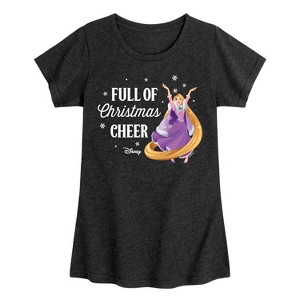 Girls' - Disney - Full Of Christmas Cheer Rapunzel Fitted Short Sleeve Graphic T-Shirt - 1 of 4