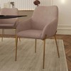 LeisureMod Zaire Modern Dining Chair – Upholstered Side Chair with Gold Iron Legs, Stylish Accent Chair for Dining Room or Kitchen Set of 4 - 3 of 4