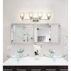 Analia 4-Light Vanity Bath Light - Textured Glass Shades, Dimmable, Damp Rated, Steel Frame - 4 of 4