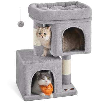 FEANDREA Cat Tree, Large Cat Tower, 64.6 Inches, Cat Activity Center with  Hammock, Basket, Removable Fur Ball Sticks, Cat Condo, Smoky Gray  UPCT087G01 : : Pet Supplies