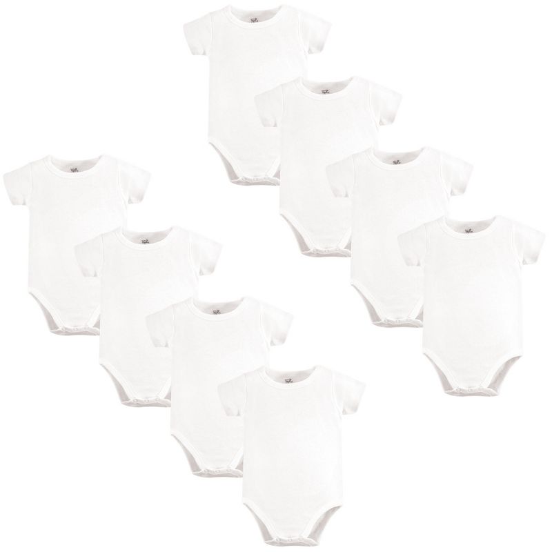 Touched by Nature Organic Cotton Bodysuits 8pk, White, 1 of 3