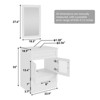 ELECWISH 24 in. W x 18 in. D x 32-1/2 in. H Bath Vanity Cabinet Only in White with Mirror - 2 of 4