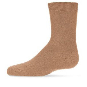 Memoi Toddler's and Kids' Basic Soft Rayon from Bamboo Crew Socks Camel 2 - 1 of 3