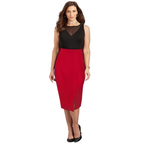 Women's plus size red skirt sales