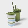 Kids' 18pc Plastic Drinkware Set Coral/Green - Pillowfort™ - 4 of 4