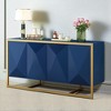 59.8" Mahogany Veneer Modern Sideboard Buffet Cabinet with Artistic Irregular Doors, Metal Legs & Adjustable Shelves for Kitchen, Dining Room - 4 of 4