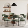 WestinTrends Alexandria Mid-Century Modern Upholstered Faux Shearling Round Dining Chairs - 2 of 4