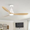 YUHAO 56 in. Indoor Modern Contemporary Matte Black ABS Blades 6-speed Ceiling Fan with Light and Remote Control - 2 of 4