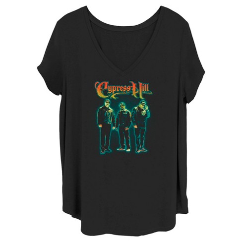 Women's Cypress Hill Distressed Trio Logo T-shirt - Black - 3x : Target