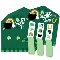 Big Dot of Happiness Shamrock St. Patrick's Day - Saint Paddy’s Day Party Game Pickle Cards - Pull Tabs 3-in-a-Row - Set of 12