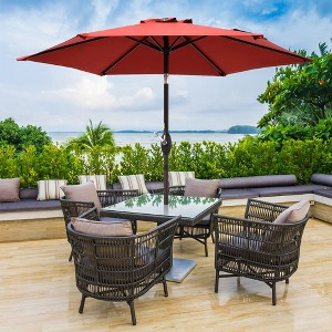 Sonkuki 7.5 ft Patio Market Crank and Tilt Umbrellas,  UV-Resistant Canopy - 1 of 4