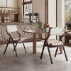 SEVOBAL Accent Chairs Foldable Wooden Chairs Woven Seat Rustic Accent Kitchen Dining Patio for Garden, Outdoors, Beige, 23.4"*34.3"*19" - 2 of 4