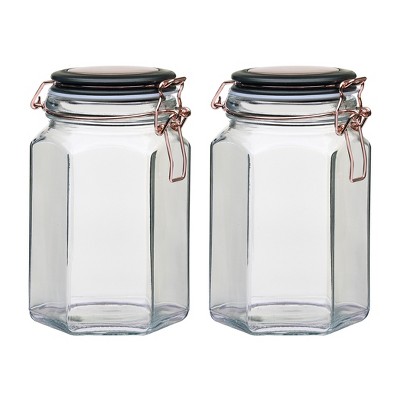 Amici Home Adler Copper Glass Canister, Medium, 42oz, Set of 2