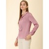 Allegra K Women's Satin Tie Neck Long Sleeve Solid Color Elegant Office Shirt - 4 of 4
