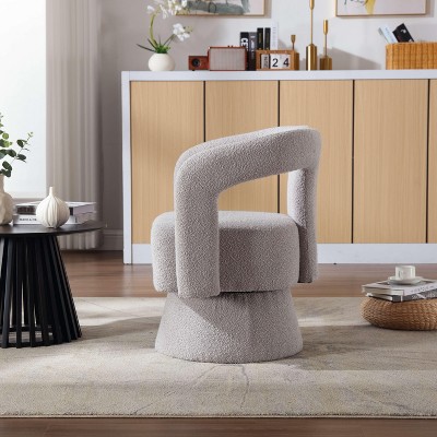 360 Degree Swivel Cuddle Barrel Accent Chairs, Round Armchairs with Wide Upholstered
