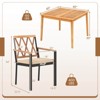 Costway 5 PCS Patio Acacia Wood Dining Set with Soft Seat Cushions Umbrella Hole for Yard - 3 of 4