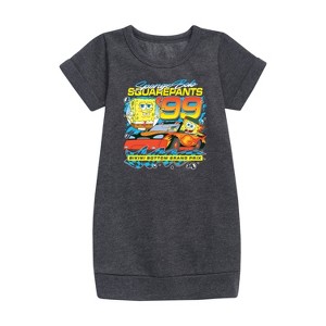- SpongeBob SquarePants - Racing Graphic Short Sleeve Fleece Dress - 1 of 4