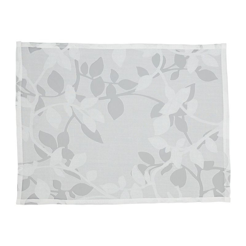 Saro Lifestyle Sheer Elegance Burnout Voile Vine Design Placemat (Set of 4), White, 13"x19", 2 of 5