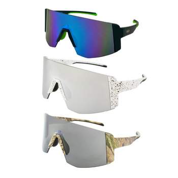3 Pairs of Global Vision Astro Cycling Sunglasses with Blue Mirror, Flash Mirror, Smoke Lenses
