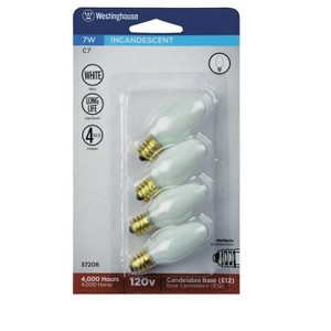 Westinghouse 7 W C7 Specialty Incandescent Bulb E12 (Candelabra) White 4 pk - 1 of 1