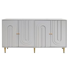TIRAMISUBEST Modern Lacquered Sideboard Cabinet with Golden Accents - 1 of 4