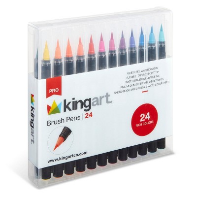 KINGART PRO Watercolor Brush Pens 24 Colors