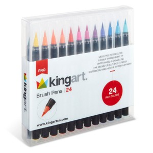 KINGART PRO Watercolor Brush Pens 24 Colors - 1 of 4