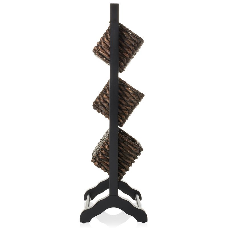 Casafield 3-Tier Floor Stand with Hanging Storage Baskets - Wood Tower Rack for Bathroom, Kitchen, Laundry, Living Room, 4 of 8