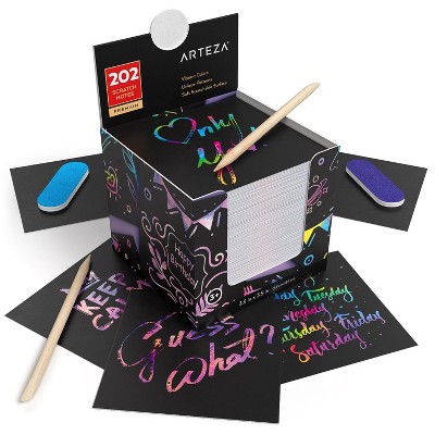 Arteza Scratch Notes, Rainbow - 202 Pack (ARTZ-8713)
