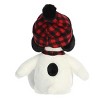 Aurora Medium Winter Plaid Snoopy Peanuts Festive Stuffed Animal White 11" - image 4 of 4