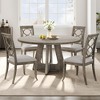Jojoka 47" Round Farmhouse Dining Table for 4-6 with Gray Wooden Top and Legs – Large Rustic Table for Home Dining Room (No Chairs) - 3 of 4