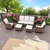 3-Seat Outdoor Couch Set with 2 Single Chairs and 2 Ottomans, Weather-Resistant Cushions, Steel Frame - 2 of 4