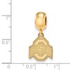 Black Bow Jewelry 14k Yellow Gold Plated Sterling Silver Ohio State Buckeyes NCAA Bead Charm - 2 of 3