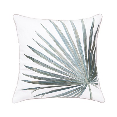 RightSide Designs Fan Palm Pillow-White