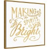 Amanti Art 22" x 22" White and Bright Christmas I Framed Wall Canvas : Modern Style, Gold Frame, Holiday Typography Decor - 2 of 4