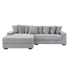 111.4" Corduroy L-Shaped 3-Seater Sectional Sofa with 8 Pillows - 4 of 4