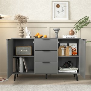 TIRAMISUBEST Sideboard Buffet Cabinet with Storage - Gray Mobile File Cabinet - 1 of 4