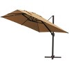 10' x 10' Outdoor Aluminum Offset Square Hanging Umbrella Tan - Crestlive Products: Weather-Resistant, UV Protection - 3 of 4